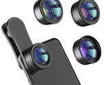Upgraded 3 In 1 Phone Camera Lens Kit-198 Fisheye Lens + Macro Lens + 12... - $33.99