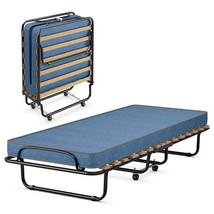 Portable Folding Bed with Memory Foam Mattress and Sturdy Metal Frame Ma... - £168.37 GBP