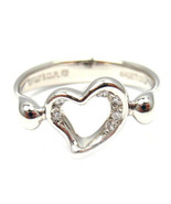 Tiffany &amp; Co. Platinum Peretti Diamond Open Heart Ring sz 5 - $11,780.02 MXN