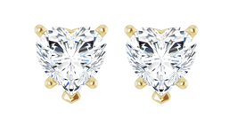 Heart Natural Mined Diamond Studs 14k Yellow Gold (1.43 Ct D-e SI1-SI2) - $4,015.80