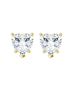 Heart Natural Mined Diamond Studs 14k Yellow Gold (1.43 Ct D-e SI1-SI2) - $5,571.55 CAD