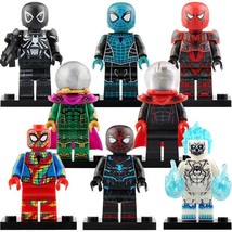 8pcs/set Marvel Spiderman MK3 Mysterion Agent Venom Ghost Spider Minifigure - £13.14 GBP