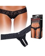 Crotchless Stimulating Pleasure Panties With Pleasure Beads Hustler Black - £16.81 GBP