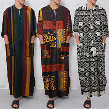 Jubba Thobe Kaftan Men long Sleeve Robes Dubai Middle East Muslim Clothes Abaya - $33.99