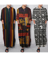 Jubba Thobe Kaftan Men long Sleeve Robes Dubai Middle East Muslim Clothe... - €29,51 EUR