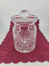 Vintage Webb Corbett Georgian Biscuit Jar w/Lid Canister 7&quot; +Lid, Crystal Glass - £30.40 GBP