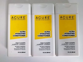 Acure Ultra Hydrating Vegan Argan &amp; Pumpkin Conditioner 12 fl.oz Lot Of 3 - $29.69