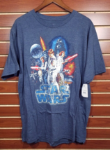 NEW Men&#39;s Star Wars Cotton Blend T-Shirt Crew Neck Blue Heather XL - £7.76 GBP