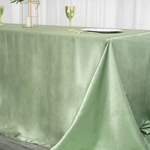 Sage Green 90X156&quot;&quot; Rectangle Satin Tablecloth Wedding Party Home Banquet Linens - £19.20 GBP