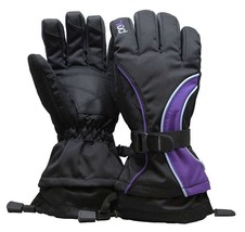 Head Junior Jr Black Purple Blue Insulated Ski Snowboard Winter Gloves M... - $14.98