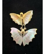 Lot of 2 Mother of Pearl Vintage Butterfly Brooch Pins - $869.03 MXN