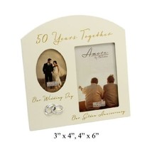 Amore Golden 50th Anniversary Wedding Gift Cream Photo Frame - 6x4  - £34.31 GBP