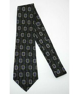 Ferrell Reed Silk Neck Tie - Black Zig Zag w/Gold Blue Rectangles Red Di... - £10.95 GBP