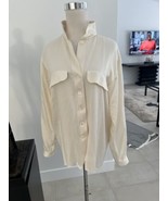 PAOLO TONALI Off White Women’s Silk Shirt Blouse Top Size Small Runs Big - $622.02 MXN