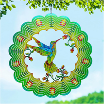 Hummingbird Wind Spinners Hummingbird Gifts for Women/Men 12 Inch 3D Stainless S - $41.78