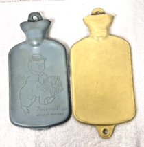 2 Vintage Children's Hot Water Bottles Blue Yellow This Little Piggy Wen... - $19.80