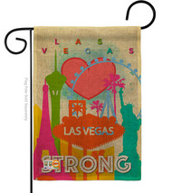 Las Vegas Strong Burlap - Impressions Decorative Garden Flag G192042-DB - £18.35 GBP