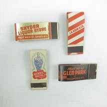 4 Vintage Matchbooks FULL Glen Casino The Barn Burns Bros Snyder Liquor JN Adam - £23.52 GBP