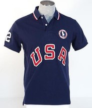 Ralph Lauren USA 2012 Olympic Team Navy Blue Short Sleeve Polo Shirt Mens NWT - £126.78 GBP