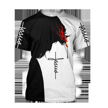 Jesus Christ Religious T Shirt   Black &amp; White Tee Crew Neck - Short Sleeve - £15.74 GBP