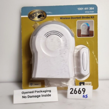 Hampton Bay Wireless Tabletop Doorbell with LED Strobe Light &amp; Push Button White - £20.96 GBP