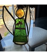 Green And Amber Stained Glass Handcrafted Angel of Love - €20,26 EUR