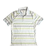 Lululemon Polo Shirt Size Large White Striped Octagon Logo Mesh Panels M... - $33.72 CAD