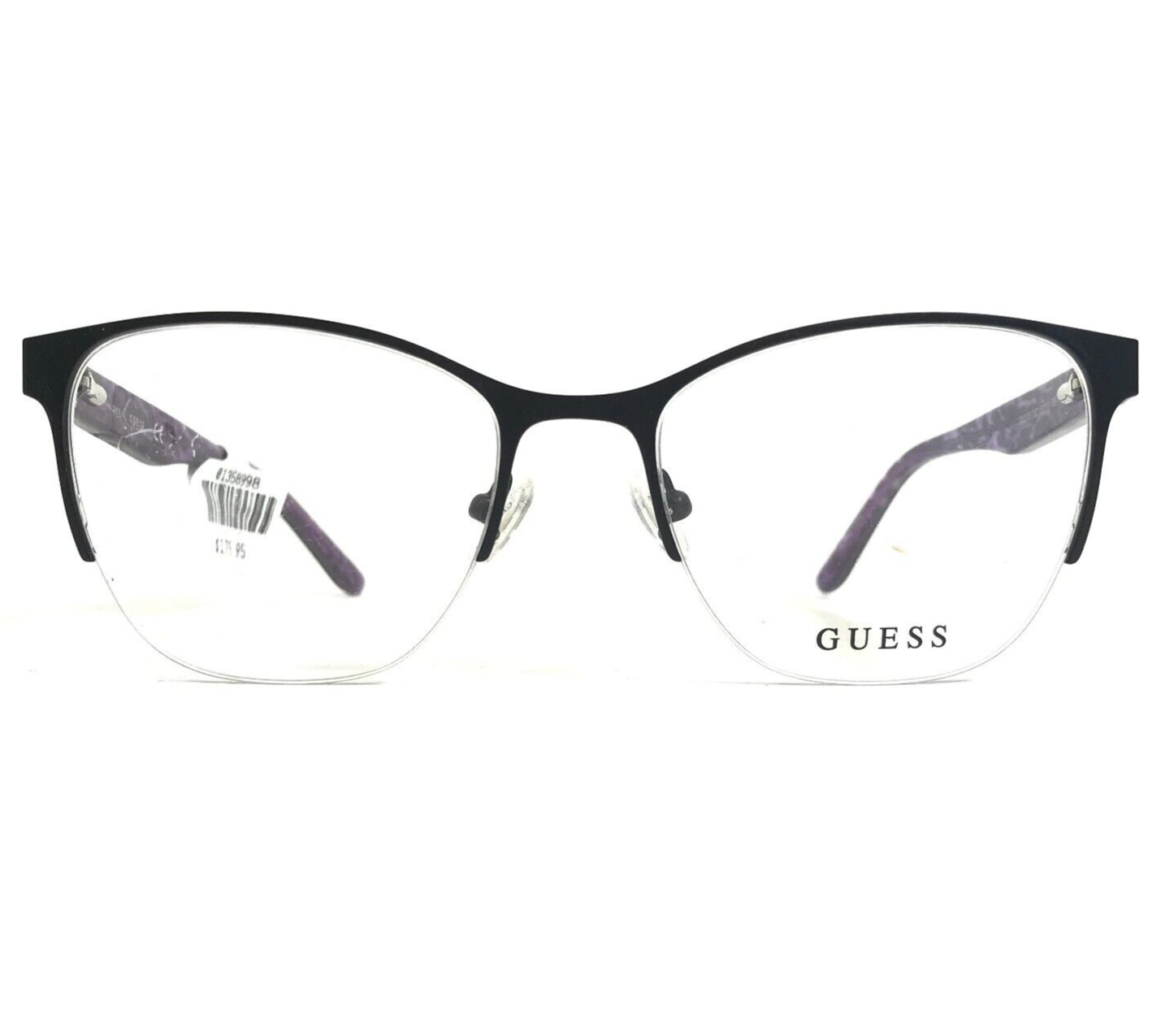 Guess Eyeglasses Frames GU2765 002 Black Purple Cat Eye Half Rim 53-18-135 - $39.58