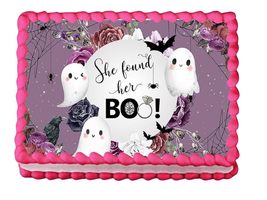 She found Her Boo Edible Image Bridal Shower Bachlorette Halloween Edible Cake T - £12.36 GBP