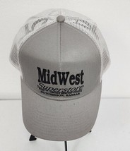 Gray Trucker Cap Hat White Mesh Snapback MIDWEST Superstore Hutchinson Kansas - £10.72 GBP
