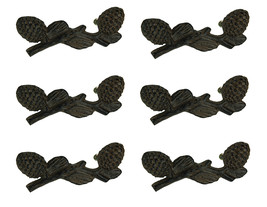 Rustic Pine Cones Decorative Cast Iron Drawer Pull Set of 6 - £31.06 GBP