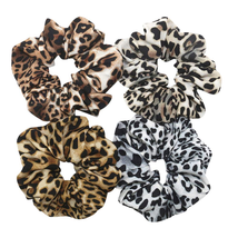 Otyou 4 Pack Bright Leopard Print Hair Scrunchies Soft Fabric Scrunchy B... - $12.06