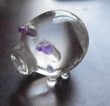 Miniature Art Glass Fat Pig Figurine 1 1/4&quot; Tall - $22.77