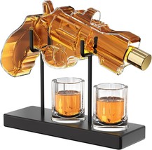 Gifts for Men Dad 9 Oz Whiskey Decanter Set with 2 Oz Glasses Unique Funny Diser - £54.65 GBP