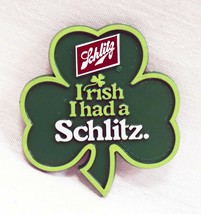 VINTAGE 1982 Schlitz Beer Malt Liquor Irish St Patrick&#39;s Day 2&quot; Pinback Button - £11.64 GBP