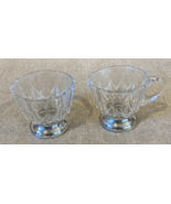 Vintage Antique Glass Open Sugar and Creamer Set w/ Sterling Silver Base - $34.99