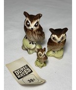 Vintage Owl Owls Bone China Plastic Miniature Putz Village Scene Figures... - €9,45 EUR