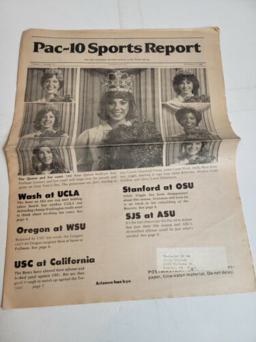 Primary image for Vintage College Pac 10 Sports Report Newspaper 1981 80s 1980s Beauty Pageant VTG