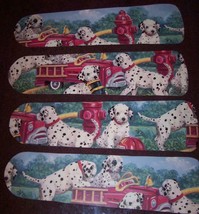 CUSTOM- CEILING FAN WITH ADORABLE DALMATIAN PUPPIES WITH FIRETRUCK ~ - $118.75