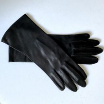 Vintage Women&#39;s Analon Hansen Gloves Black Nylon Size 6.5” - £12.54 GBP