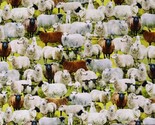 Cotton Packed Sheep Lambs Farm Animals Cotton Fabric Print by the Yard (... - $14.95