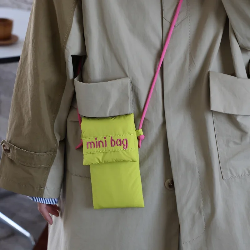 Hion cute phone bag simple green rose red shoulder bag crossbody bag girls fabric small thumb200