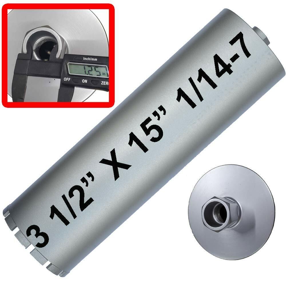 3 1/2&quot; Diamond Core Drill Bit Concrete Cement Brick 1 1/4&quot;-7  x 15&quot; (89x... - $78.21