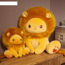 Cute Sitting Lion King Plush Toy Cartoon Stuffed Animal Doll Soft Pillow... - $21.54