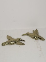 Vintage MCM Set of 2 Homco Hummingbirds Wall Art Decor Gold Plastic 7669 USA - £11.94 GBP