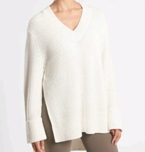 Athleta Women’s Shasta  Ivory V-Neck Knit Sweater Size XS Oversized RETAIL $149 - £31.15 GBP