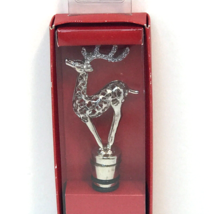 Reindeer Bottle Stopper Bar Tool Silver with Rhinestone Antlers Pier 1 I... - £14.78 GBP