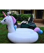 Extra Large inflatable Princess Sparkling Unicorn Swimming Pool Float Ri... - $407.50 MXN