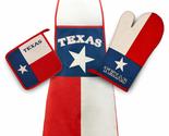 Texas State Flag Kitchen &amp; BBQ SetNew with Apron, Oven-mitt and Pot-hold... - $24.88