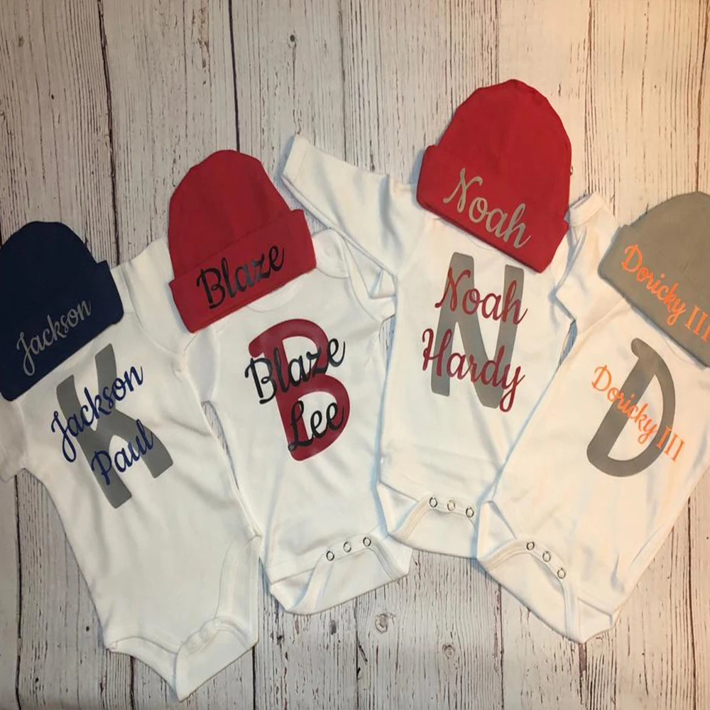 Personalized newborn clothes baby boy outfit with name Custom baby